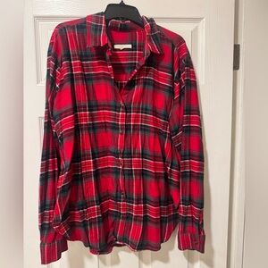 Copper Key Red and Green Plaid Button Down Shirt